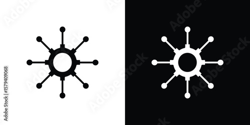 Microservices icon vector glyph pack. Black silhouette icons.