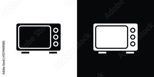 Microwave icon vector glyph pack. Black silhouette icons.