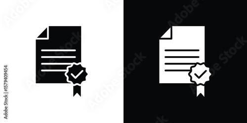 License icon vector glyph pack. Black silhouette icons.