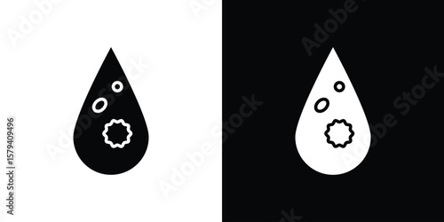 Leukemia icon vector glyph pack. Black silhouette icons.