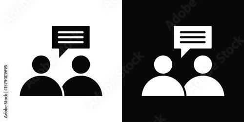 Job interview icon vector glyph pack. Black silhouette icons.