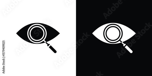 Investigation icon vector glyph pack. Black silhouette icons.