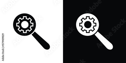 Investigate icon vector glyph pack. Black silhouette icons.