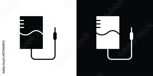 Intravenous icon vector glyph pack. Black silhouette icons.