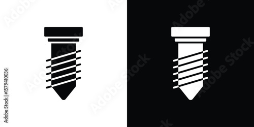 Implant Fixture icon vector glyph pack. Black silhouette icons.