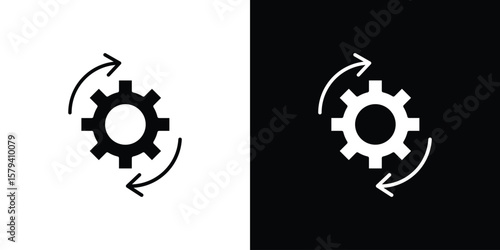 Implementation icon vector glyph pack. Black silhouette icons.