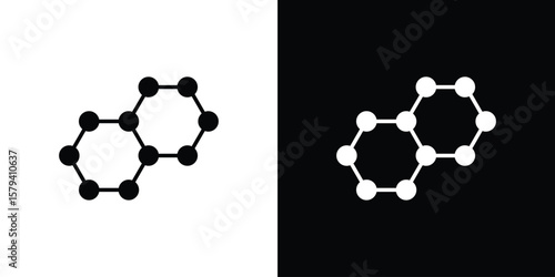 Graphene icon vector glyph pack. Black silhouette icons.
