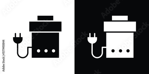 Garbage disposal icon vector glyph pack. Black silhouette icons.