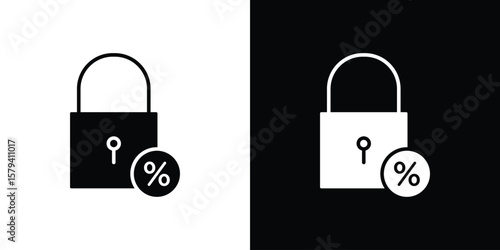 Fixed rate mortgage icon vector glyph pack. Black silhouette icons.