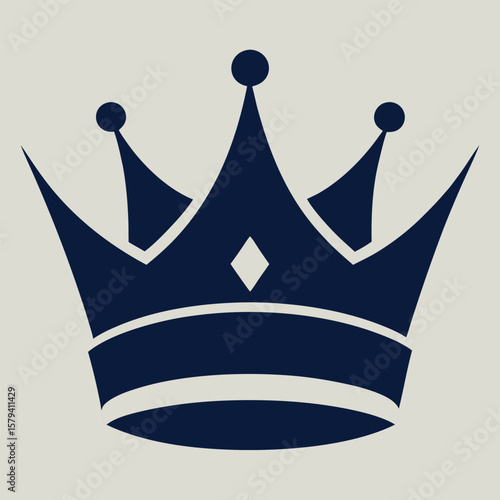 Minimalist Royal Crown Silhouette Icon for Royalty and Power