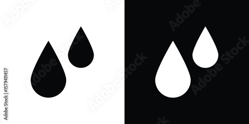 Drop icon vector glyph pack. Black silhouette icons.
