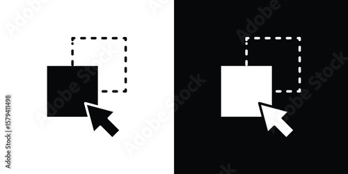Drag and drop icon vector glyph pack. Black silhouette icons.