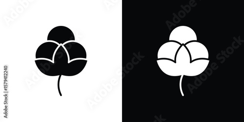 Cotton icon vector glyph pack. Black silhouette icons.