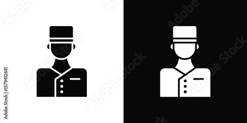 Concierge icon vector glyph pack. Black silhouette icons.