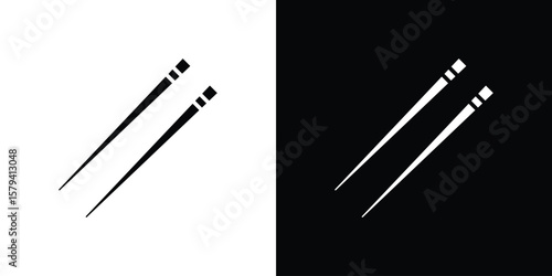 Chopsticks icon vector glyph pack. Black silhouette icons.