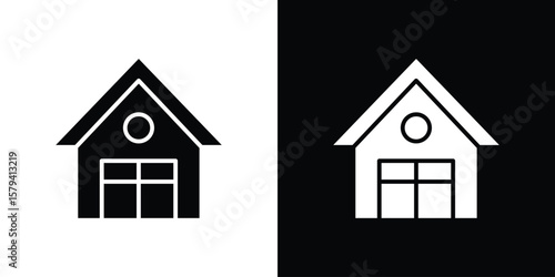 Chalet icon vector glyph pack. Black silhouette icons.