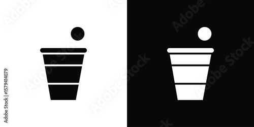 Beer pong icon vector glyph pack. Black silhouette icons.