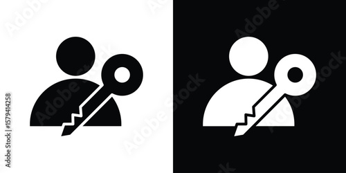 Authentication icon vector glyph pack. Black silhouette icons.