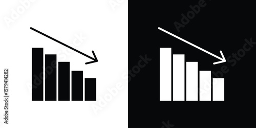 Attrition icon vector glyph pack. Black silhouette icons.