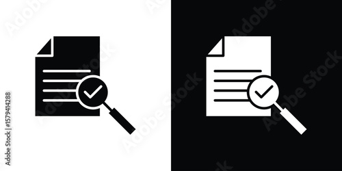 Auditors icon vector glyph pack. Black silhouette icons.