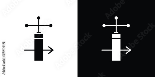 Anemometer icon vector glyph pack. Black silhouette icons.