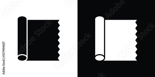 Aluminum foil icon vector glyph pack. Black silhouette icons.