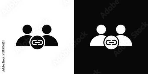 Affiliate link icon vector glyph pack. Black silhouette icons.