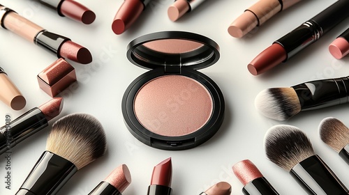 Makeup Collection: Blush, Lipsticks, and Brushes