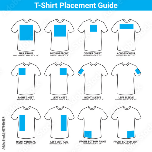 T shirt placement guide, Proper logo placement guide