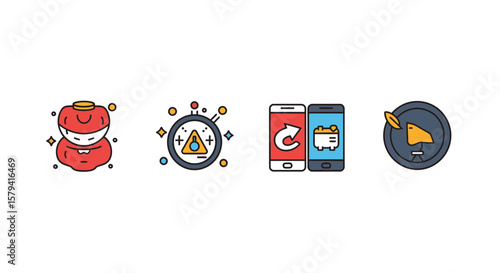 Boost Engagement with Innovative Mobile Icons, Online Platforms, Creative Design, Modern Technology