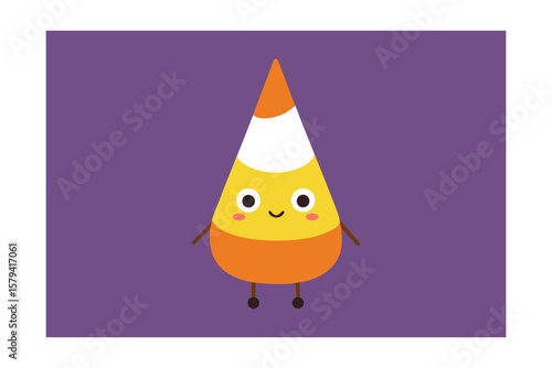 Candy Corn with Party Hat Celebration Art