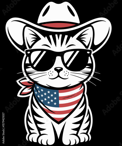 Vintage Meowdy Cat Cowboy Country Western Funny Cat Lover
