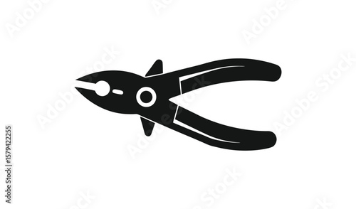 Black combination pliers tool isolated on a white background