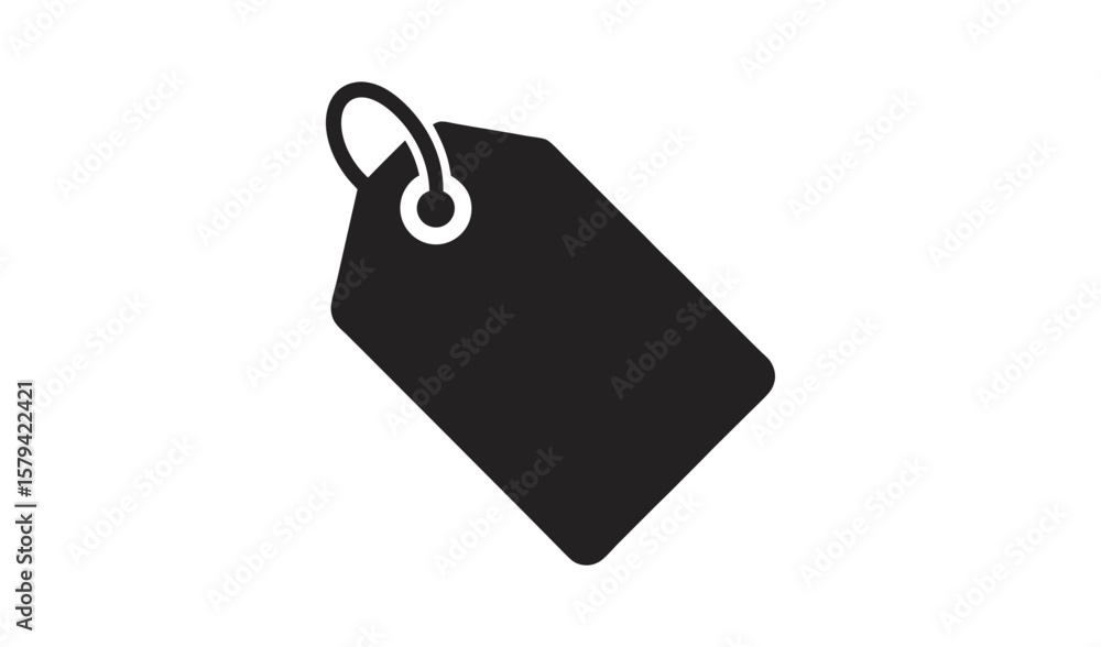 Fototapeta premium Simple black tag icon isolated on white background for retail and pricing