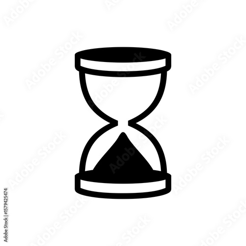 A simple outline icon of an hourglass shows time passing, ideal for applications regarding deadlines, process indicators, or waiting symbols.
