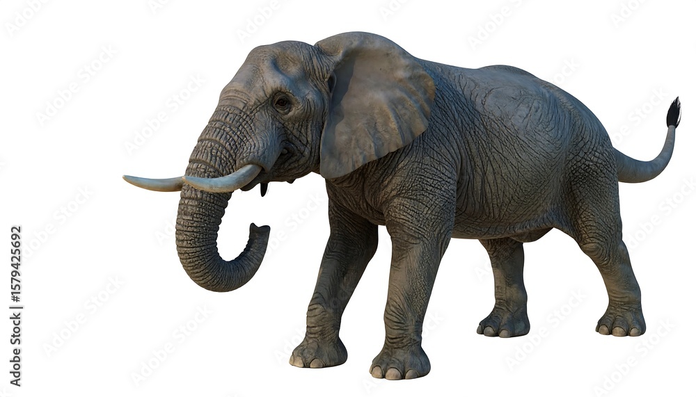 Fototapeta premium Gray elephant, side view