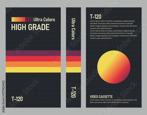betamax vhs cassette cover mockup 90s 80s memories nostalgia retro colors