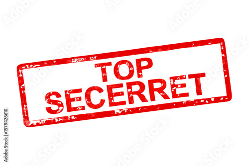 Top Secret red ink rubber stamp sign symbol grunge effect vector illustration