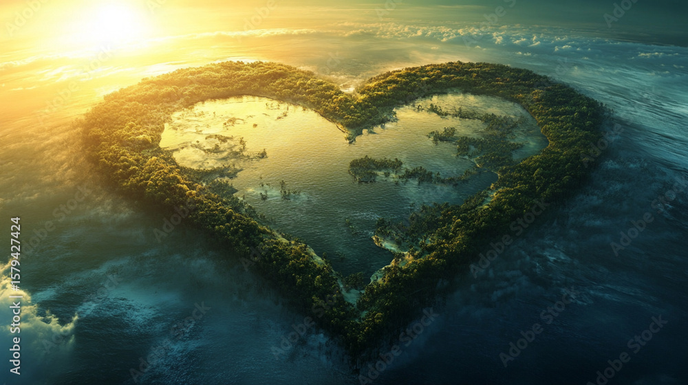 Fototapeta premium Loving the earth means protecting its precious resources.