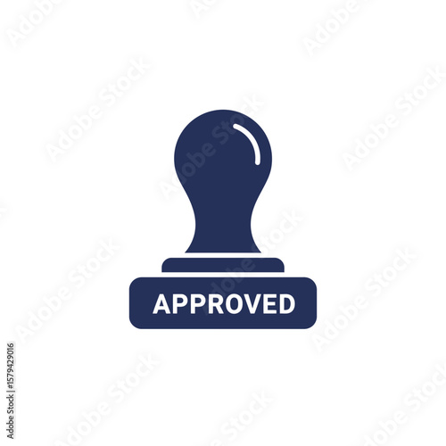 Approved rubber stamp in minimalistic design on white background  