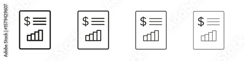 capital gain icons in minimalistic thin line strokes designs