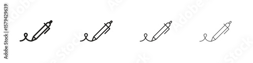 Write icons in minimalistic thin line strokes designs
