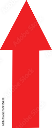 Free Download Simple Red Up Arrow Icon Geometric Shape Directional Indicator Symbol White Background - GFXLoad