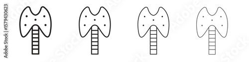 Thyroid icons in minimalistic thin line strokes designs