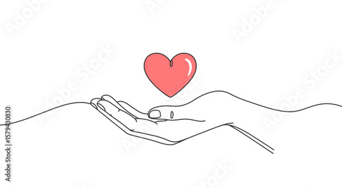 Hand Holding Heart Icon for Love Symbolism