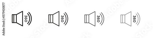 Surround sound icons in minimalistic thin line strokes designs