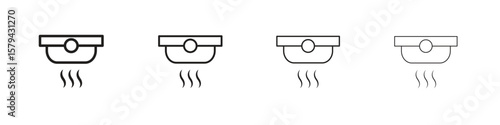 Smoke detector icons in minimalistic thin line strokes designs
