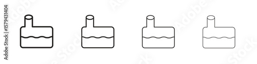 Sewerage tank icons in minimalistic thin line strokes designs