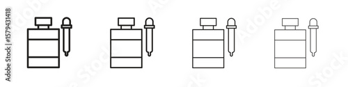 Serum icons in minimalistic thin line strokes designs