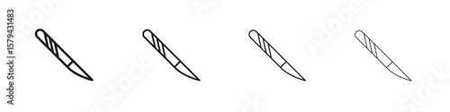 Scalpel icons in minimalistic thin line strokes designs